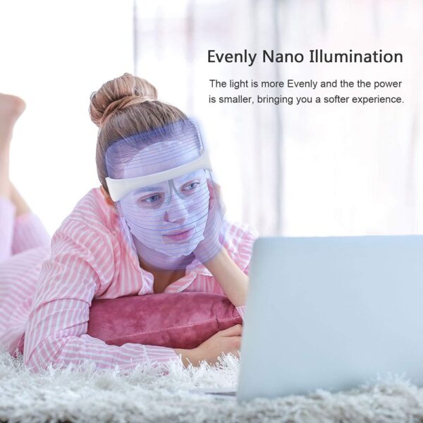 HSKOU 7 Colors Light LED Facial Mask With Neck Skin Rejuvenation Face Care Treatment Beauty Anti 1