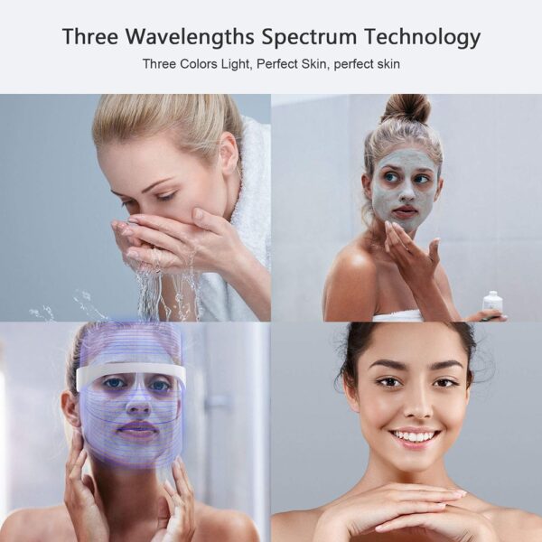 HSKOU 7 boja svjetlo LED maska ​​za lice s vratom pomlađivanje kože lica tretman ljepota Anti 3