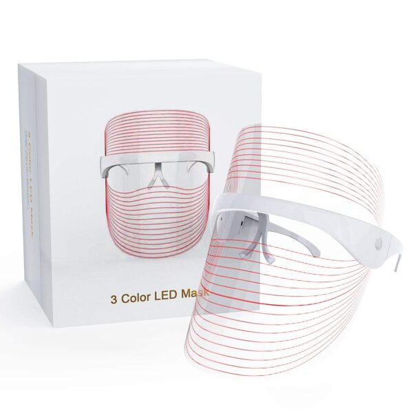 HSKOU 7 Colors Light LED Facial Mask With Neck Skin Rejuvenation Face Care Treatment Beauty Anti 5