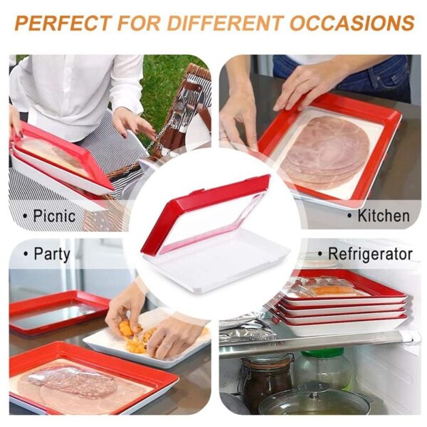Kitchen Accessories Clever Tray Creative Food Preservation Plastic Wrap Food Storage Reusable Serving Fruit And Vegetable 3