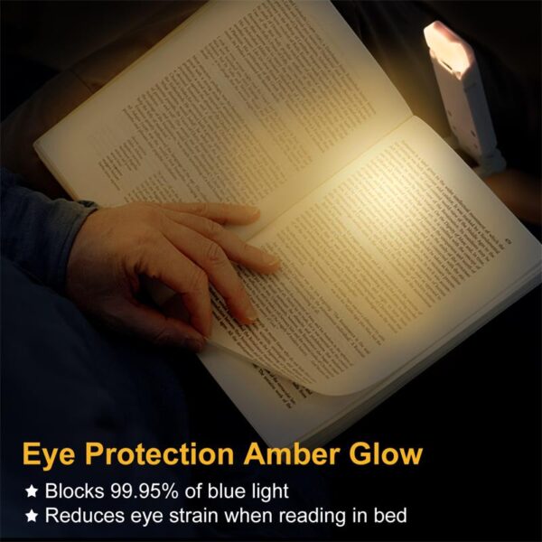 LED USB Rechargeable Book Reading Light Brightness Adjustable Eye Protection Clip Book Light Portable Bookmark Read 4