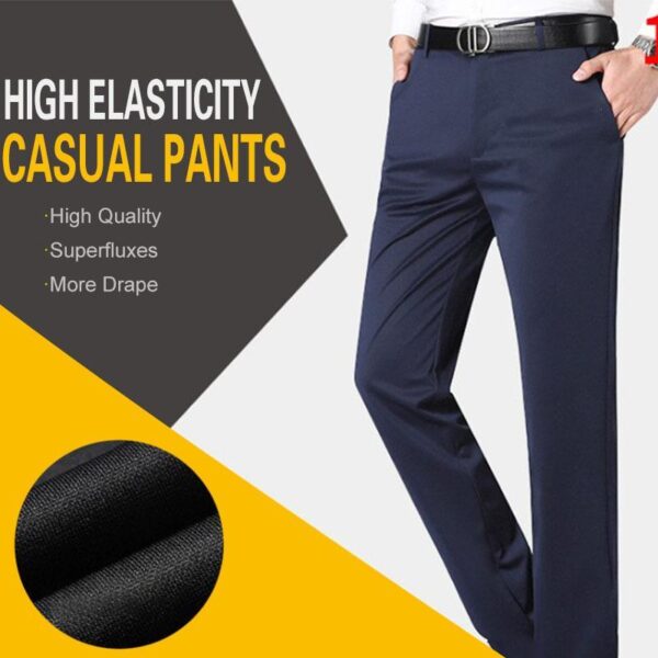 New Slim High Stretch Men s Casual Pants Sunmmer Classic Solid Color Business Casual Wear Formal 3