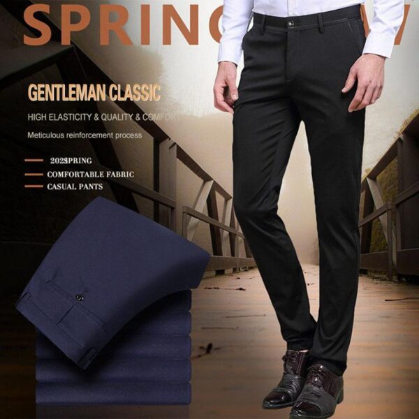 New Slim High Stretch Men s Casual Pants Sunmmer Classic Solid Color Business Casual Wear Formal