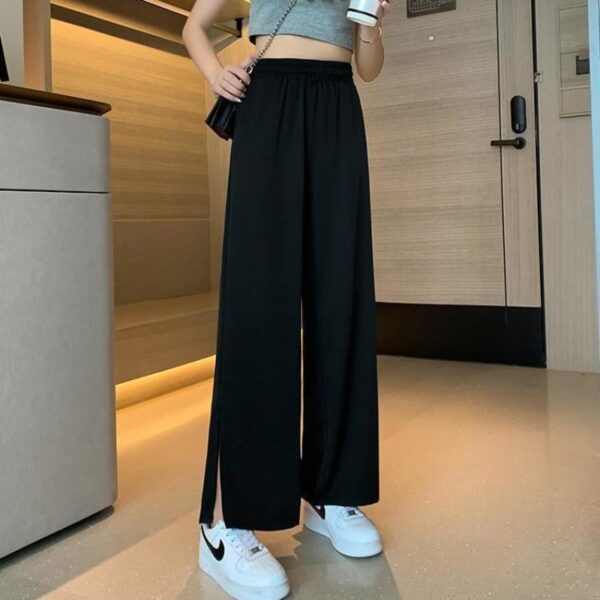 Pants Women Summer Fashion Korean Style Baggy Wide Leg Harajuku Black Ladies Trouser Vintage High Waisted 1