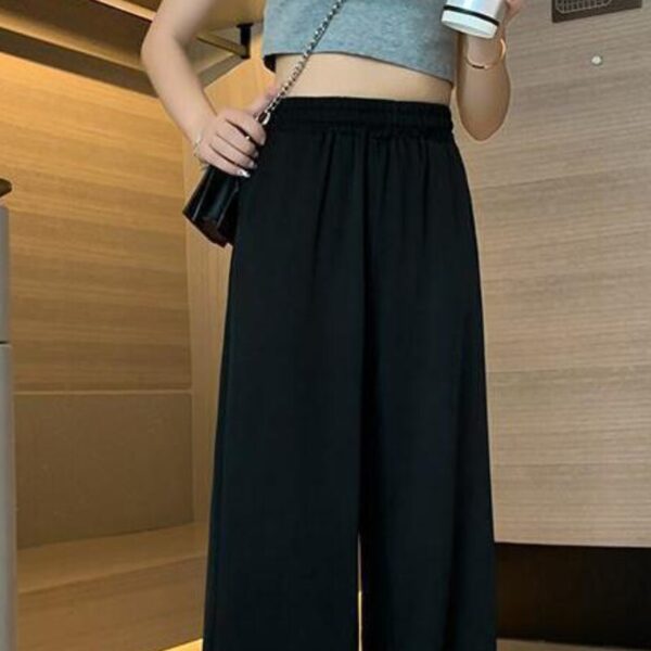 Pants Women Summer Fashion Korean Style Baggy Wide Leg Harajuku Black Ladies Trouser Vintage High Waisted 4