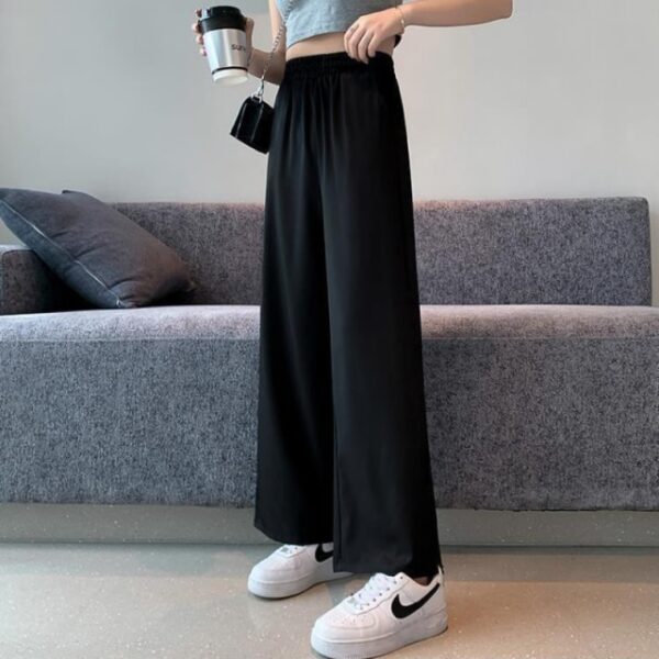Pants Women Summer Fashion Korean Style Baggy Wide Leg Harajuku Black Ladies Trouser Vintage High