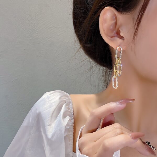 Personality metal chain Women jewelry Earrings Tassel vintage Fashion Stud Earrings 2021 Trend Hanging earrings Party 4