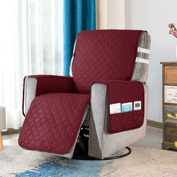 Recliner Chair Slipcover Mat Anti Slip Washable Pet Sofa Couch Protective Furniture Protector Side Pocket