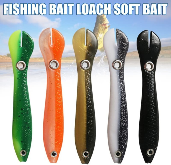 Soft Bionic Fishing Lure Fishing Bass Soft Plastic Lures Slow Sinking for Saltwater and Freshwater Loach 1