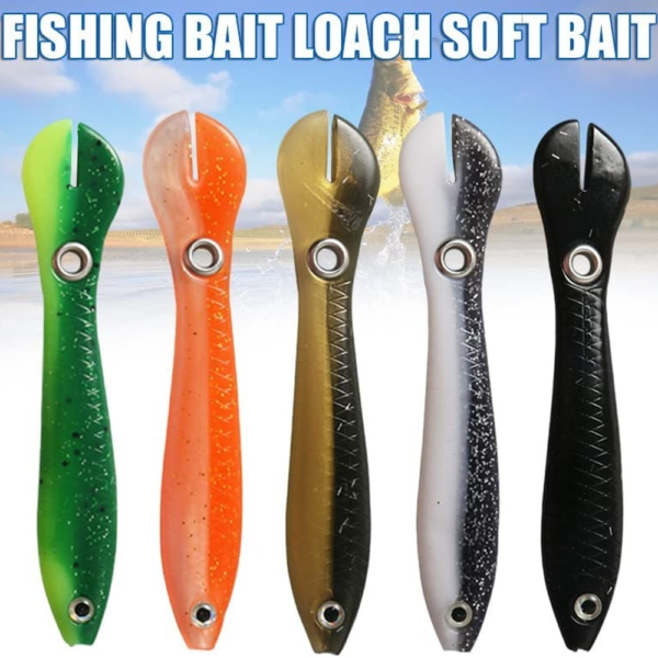 Soft Bionic Fishing Lure Fishing Bass Soft Plastic Lures Slow Sinking for Saltwater and Freshwater Loach 1