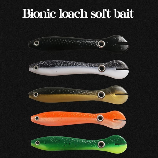 Soft Bionic Fishing Lure Fishing Bass Soft Plastic Lures Slow Sinking for Saltwater and Freshwater Loach 2