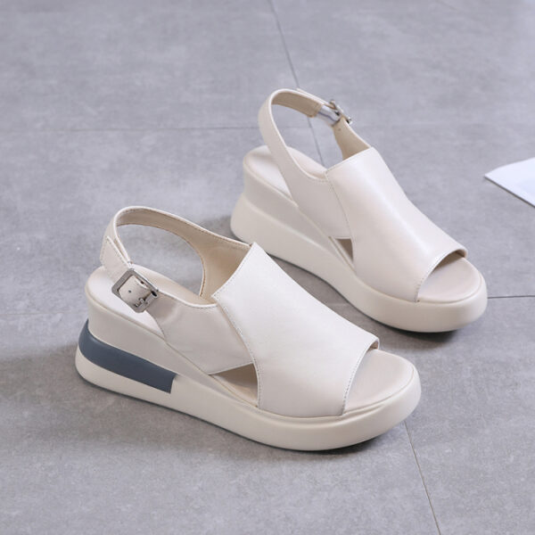 Summer New Fashion Women s Sandals 2021 Sports Flat Bottomed Casual Mid heel Wedge Solid Color 1.jpg 640x640 1