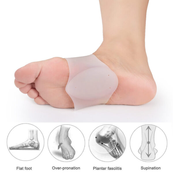 Tcare 1Pair Arch Support Brace Non Slip Sole Foot Arch Support Plantar Fasciitis Heel Pain Aid 1