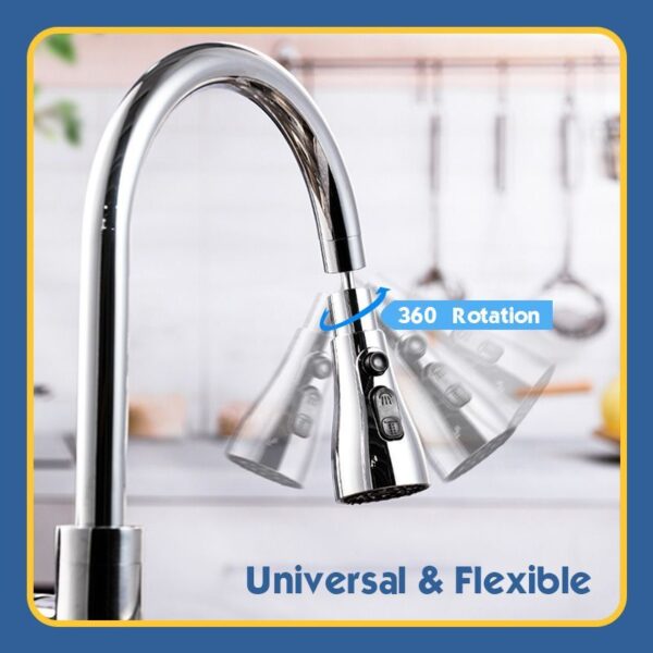 Universal Pressurized Faucet Sprayer Anti splash 360 Degree Rotating Water Tap Water Saving Faucet Nozzle Adapter 2