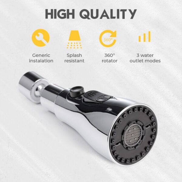 Universal Pressurized Faucet Sprayer Anti splash 360 Degree Rotating Water Tap Water Saving Faucet Nozzle Adapter 4