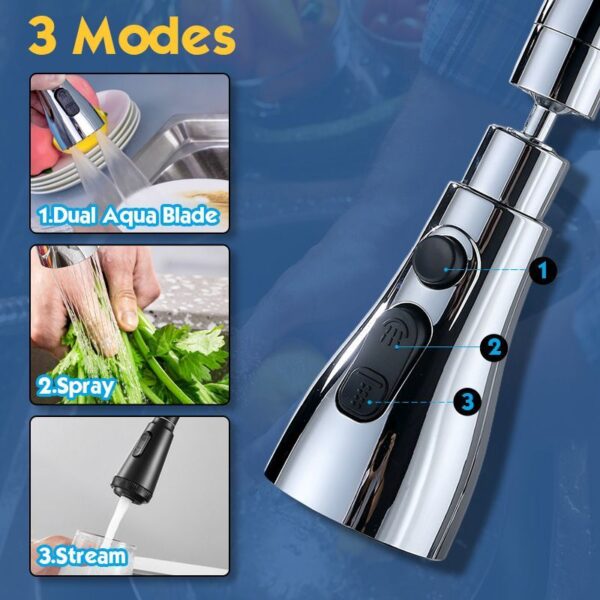 Universal Pressurized Faucet Sprayer Anti splash 360 Degree Rotating Water Tap Water Saving Faucet Nozzle Adapter