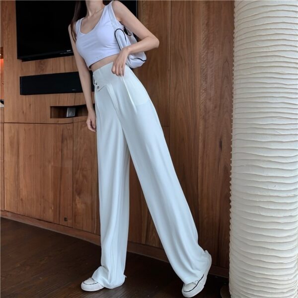 Women Casual Pants Large Size 4XL Solid Button Irregular Designer Zipper Soft Korean Style Fashion All 1