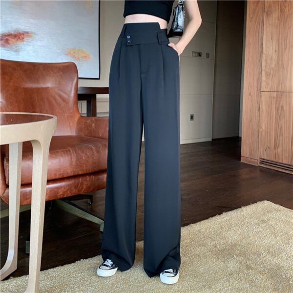 Women Casual Pants Large Size 4XL Solid Button Irregular Designer Zipper Soft Korean Style Fashion All 3