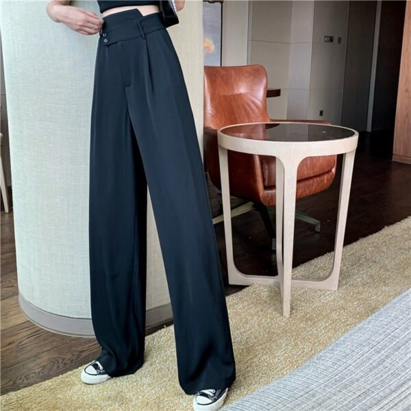 Women Casual Pants Large Size 4XL Solid Button Irregular Designer Zipper Soft Korean Style Fashion All 4