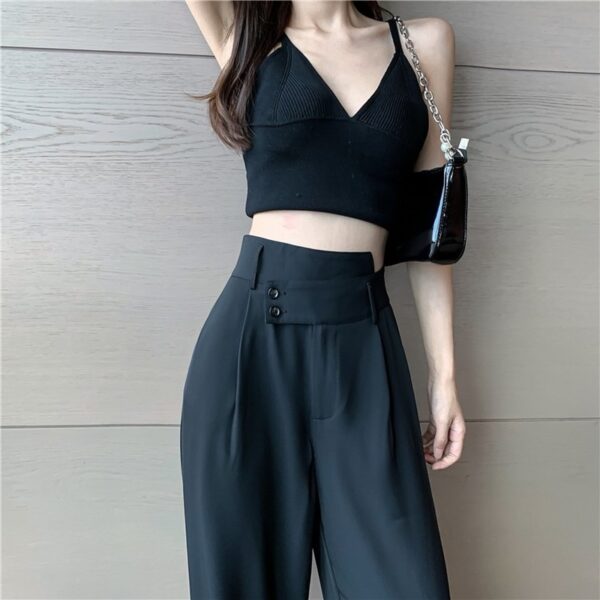 Women Casual Pants Large Size 4XL Solid Button Irregular Designer Zipper Soft Korean Style Fashion All 5