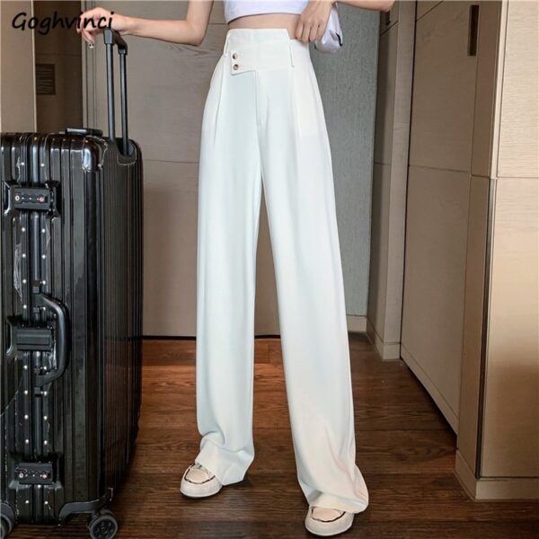 Women Casual Pants Large Size 4XL Solid Button Irregular Designer Zipper Soft Korean Style Fashion All