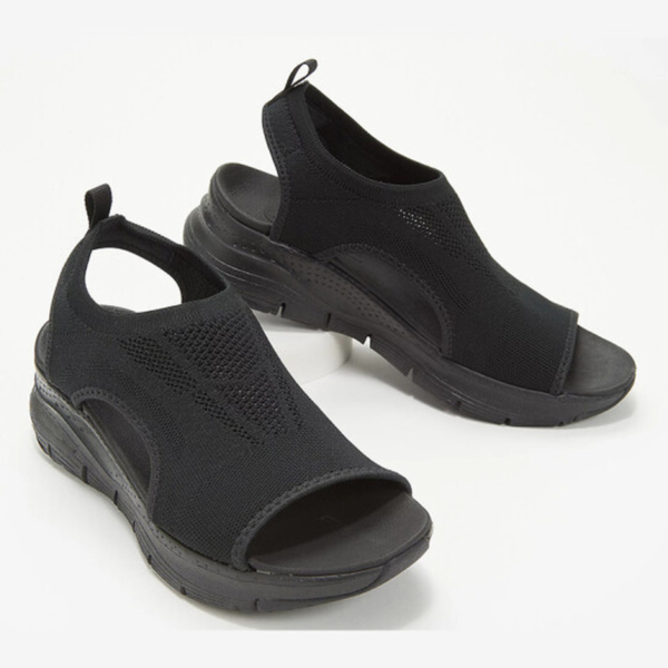 Frauen-Sommer-Ineinander greifen-beiläufige Sandalen-Damen-Keil-im Freien flache Plattform-Schuh-weiblicher Beleg auf leichtem Komfort 1