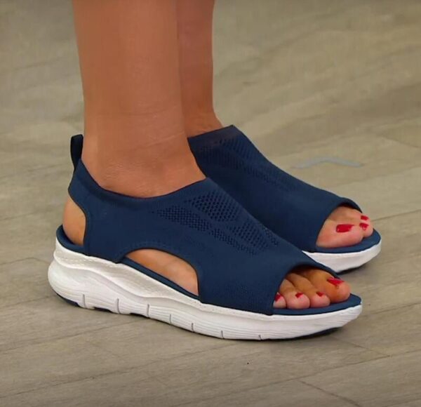 Frauen-Sommer-Ineinander greifen-beiläufige Sandalen-Damen-Keil-im Freien flache Plattform-Schuh-weiblicher Beleg auf leichtem Komfort 2