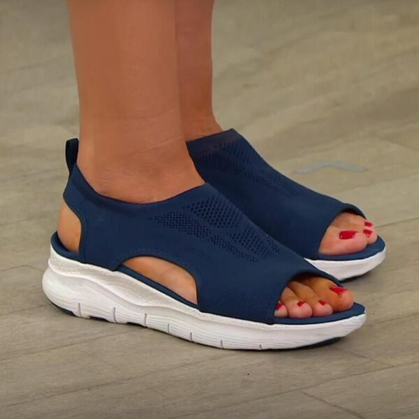 Women Summer Mesh Casual Sandals Ladies Wedges Outdoor Shallow Platform Shoes Female Slip On Light Comfort 2