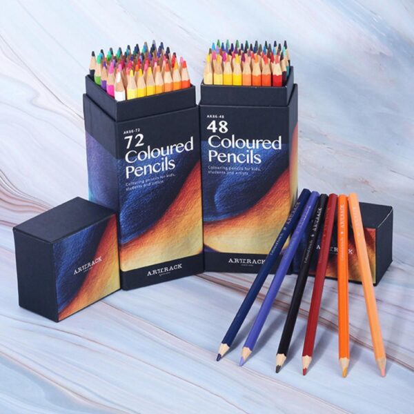 12 18 24 36 48 72Pcs Kid Oily Colored Pencils Professional Pre Sharpened Hexagon Drawing Pencils