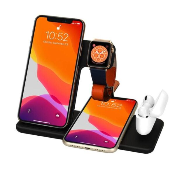 15W Qi Fast Wireless Charger Stand For iPhone 11 12 X 8 Apple Watch 4