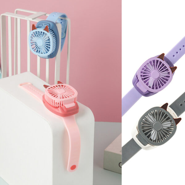 2021 NEW Cooling Fan USB Rechargeable Watch Fan Adjustable Portable Air Cooler With Colorful Light Best 1