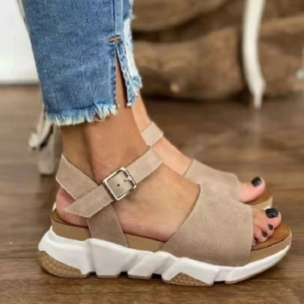 2022 NEW Ankle Strap Sandals Open Toe Platform Casual Wedges Sandals Summer Shoes for Women Beach 3