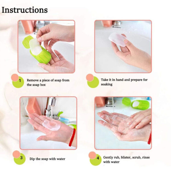 20PCS Portable Soap Paper Disposable Soap Paper Flakes Washing Cleaning Hand for Kitchen Toilet Outdoor Travel 4