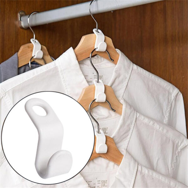 24 Ceanglóir Crochta Éadaí 12PCS Hooks Closet Eagraí Hanger Clipeanna Wardrobe Coigilt Spás Raca Éadaí Fillte