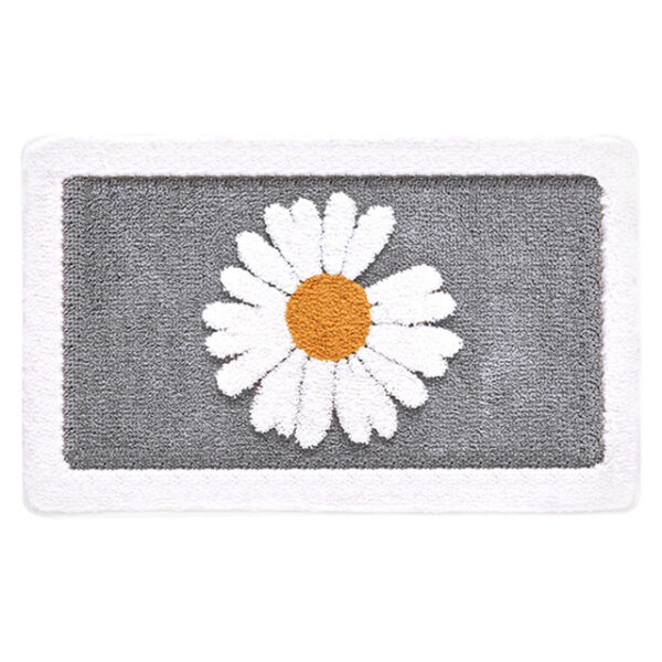 Bath Mat Bathroom Non Slip Rug Daisy Floral Kitchen Absorbent Microfiber Mat Anti fall Door