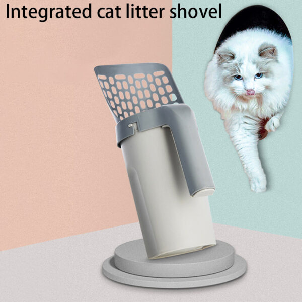 Cat litter shovel trash can portable all in one pet feces cleaning supplies detachable large shovel 2