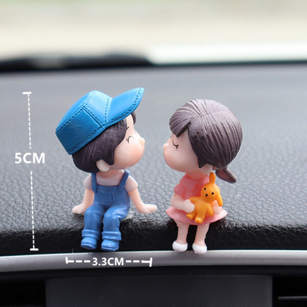 Cute Car Interior Decoration Ornaments Creative Cartoon Couple Anime Ornament Auto Interior Dashboard Accessories for Girls 2