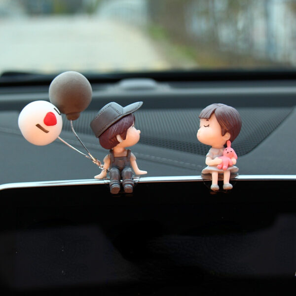 Cute Car Interior Decoration Ornaments Creative Cartoon Couple Anime Ornament Auto Interior Dashboard Accessories for Girls 3