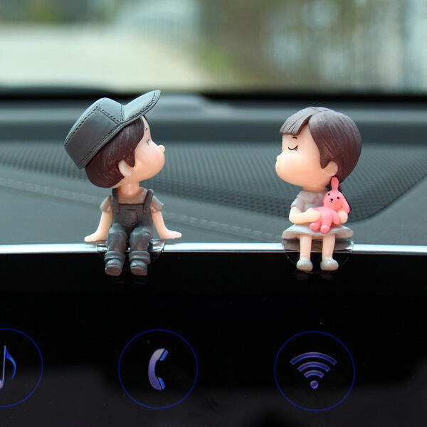 Cute Car Interior Decoration Ornaments Creative Cartoon Couple Anime Ornament Auto Interior Dashboard Accessories for Girls 4 1