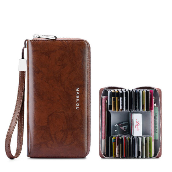 Genuine Leather Wallet Women Men Wallet Long Purse Business Credit Card Holder Woman Zipper Wallet RFID 4.jpg 640x640 4