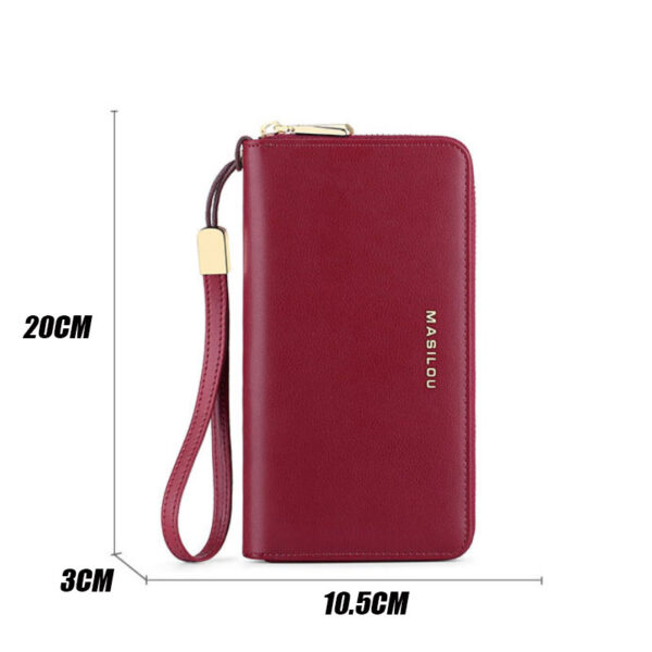 Genuine Leather Wallet Women Men Wallet Long Purse Business Credit Card Holder Woman Zipper Wallet RFID 5