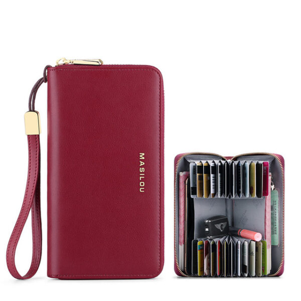 Genuine Leather Wallet Women Men Wallet Long Purse Business Credit Card Holder Woman Zipper Wallet