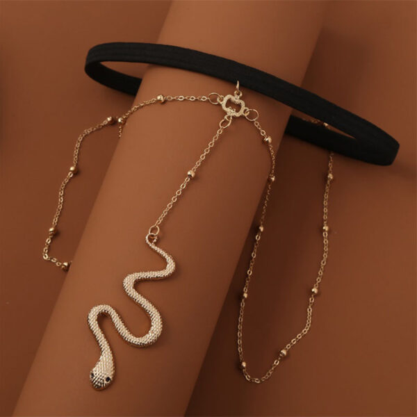 KAPLAN CENTER Metal Lady Body Chain Sexy Style Simple Multilayer Snake Shape Lady Leg Chain Body 3