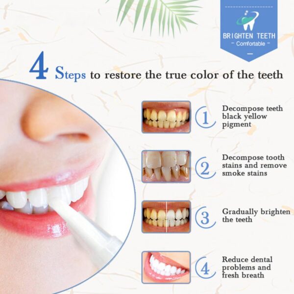 LANTHOME 4ml svinčnik za beljenje zob, odstranjevanje madežev, zaščita dlesni za popravilo zob, hitro delujoč peresnik za beljenje zob 2