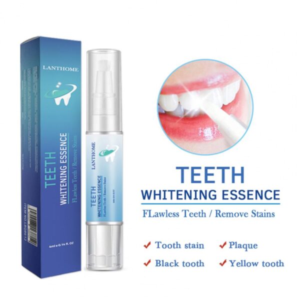 LANTHOME 4ml Qelemê spîkirina diranan Remove Protect Gum Teeth Repair Quick Acting Teeth Whitening Pen 4