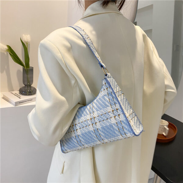 Large capacity Simple Shopping Bag New PU Leather Check Women s Shoulder Bag Casual Color Zipper 2