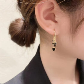 Black Long Tassel Earrings - image 2