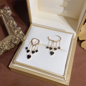 Black Long Tassel Earrings - image 3
