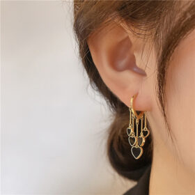 Black Long Tassel Earrings - image 4
