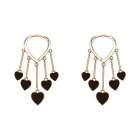 Black Long Tassel Earrings - image 6